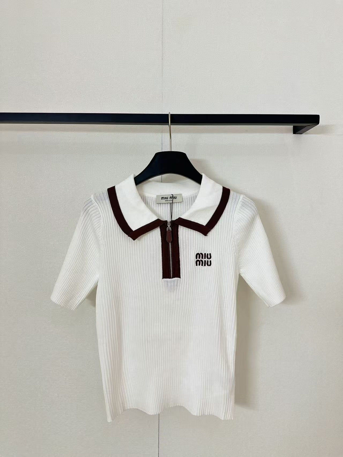 Half-Zip Collared Short Sleeve