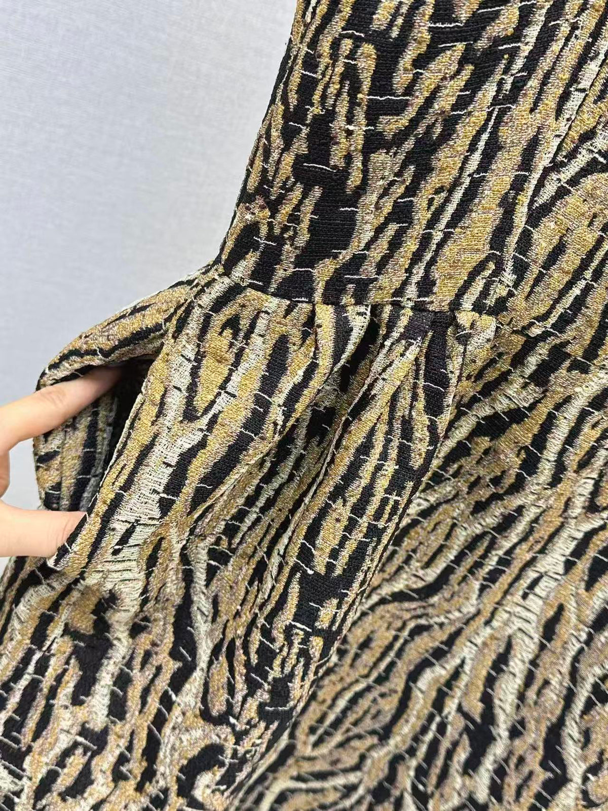 Woven Textured Leopard Dress