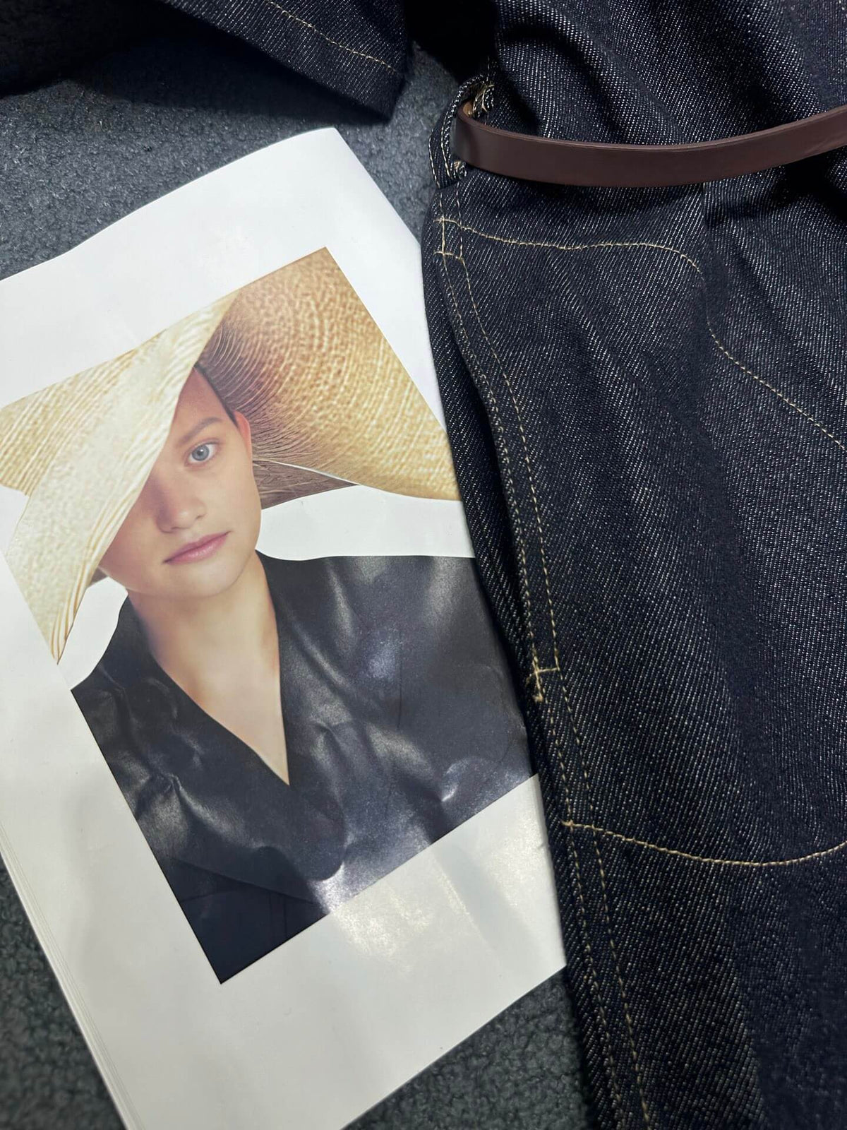 Belted Stitch Detail Denim Shirtdress