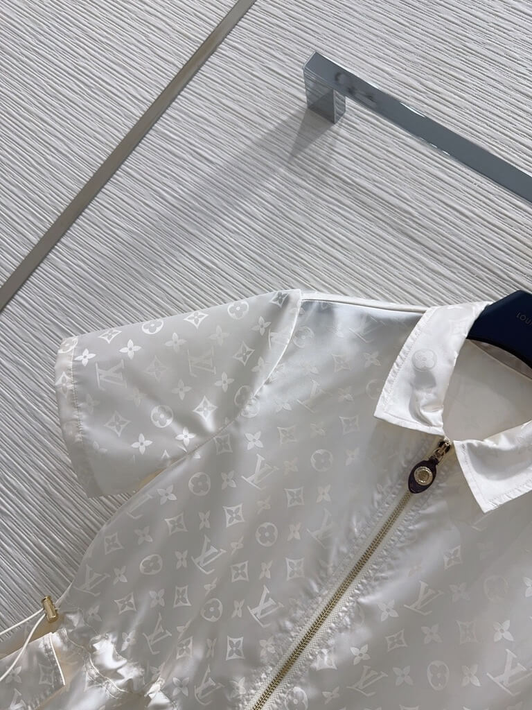 Jacquard Drawstring Zip Dress