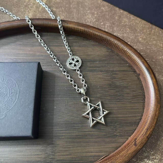 Street Style Hexagram Design Necklace