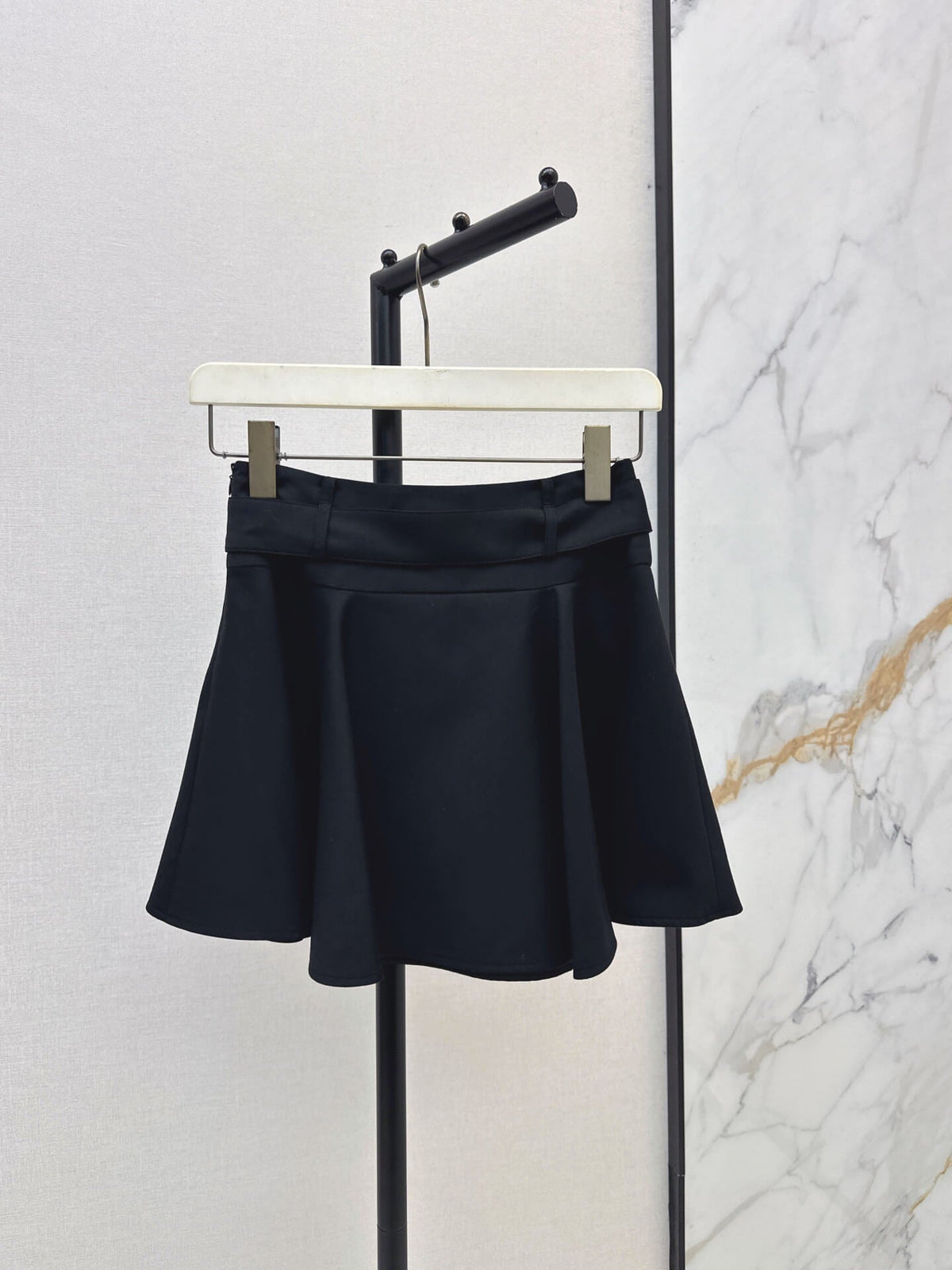Belted A-line Mini Skirt