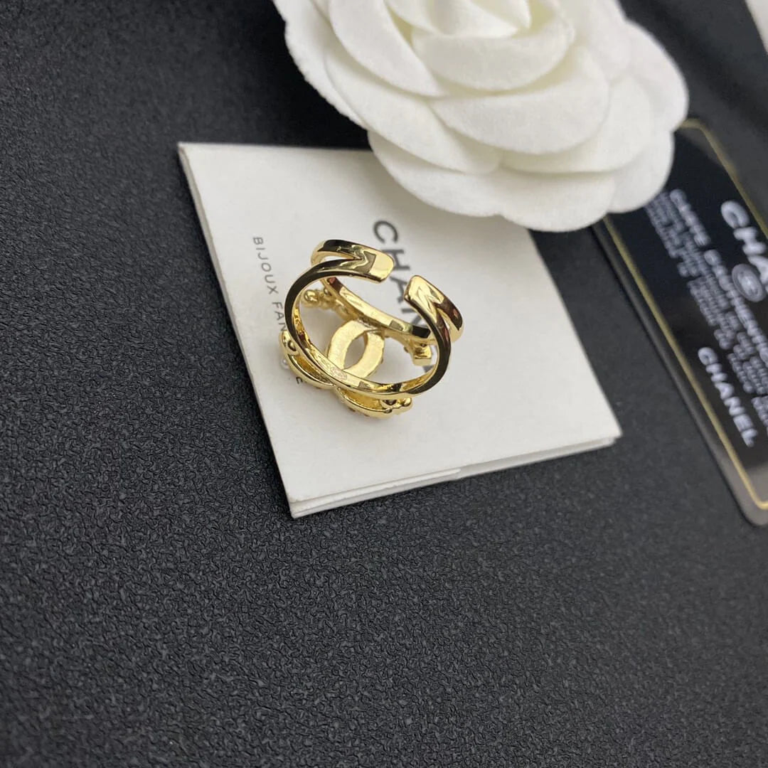 Letter Diamond Open Ring