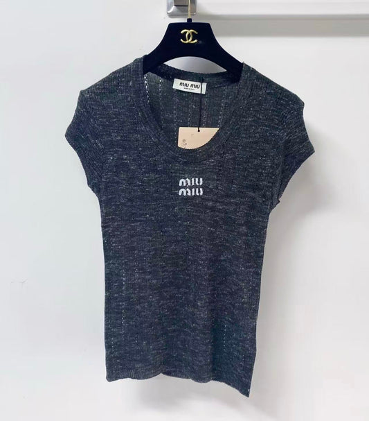 Breathable Embroidered Knit Top