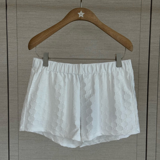 Elastic Waist Jacquard Mini Shorts