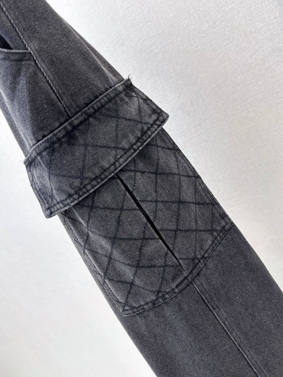 Cargo Denim Midi Skirt