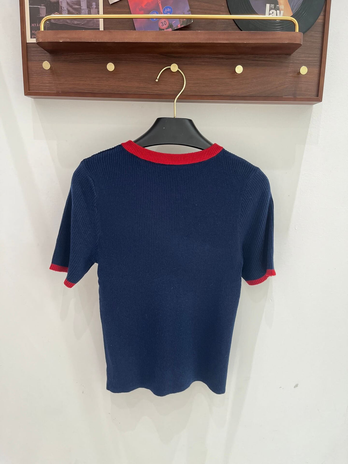 Chest Logo Half Button Knit Tee