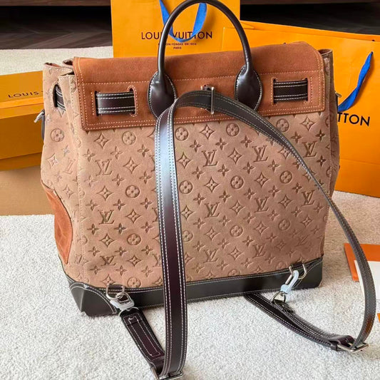 Canvas and Leather Patchwork Bag