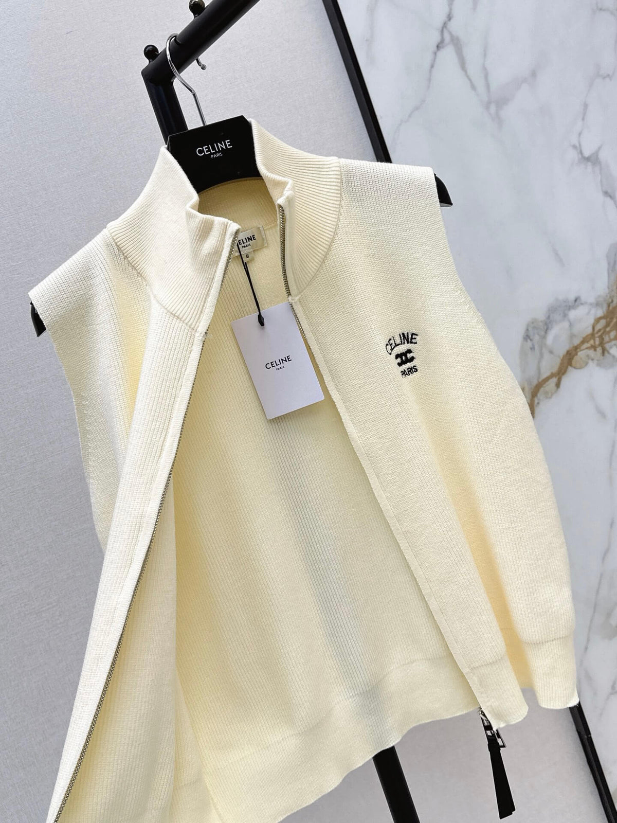 Mock Neck Zip Knit Vest