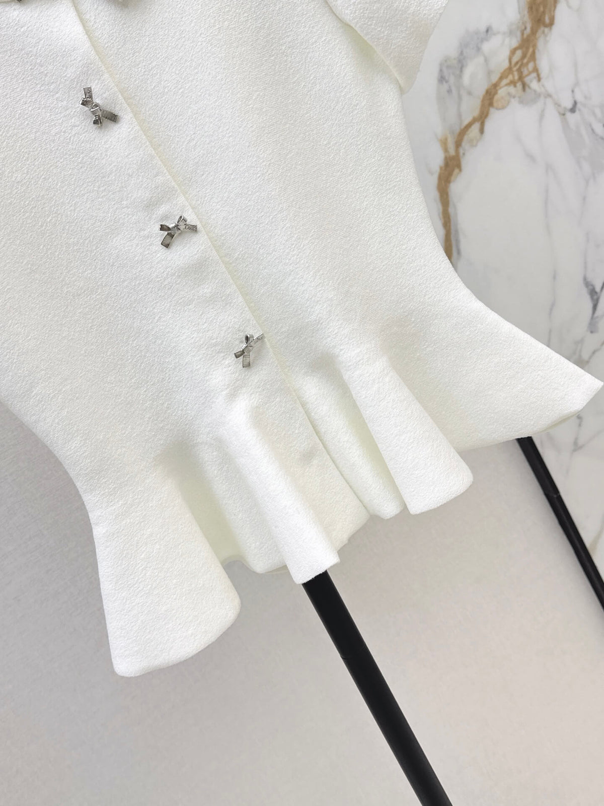 Metal Buckle Peplum Top