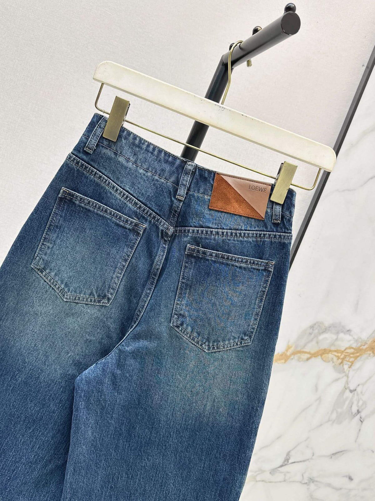 Segmented Denim Pants