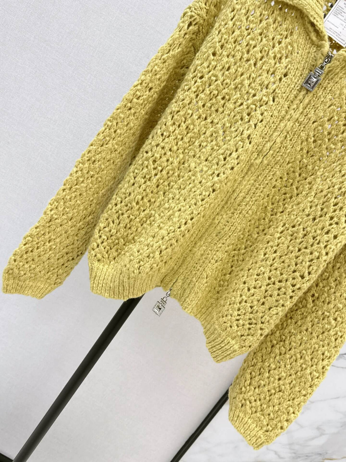 Chunky Mesh Knit Cardigan