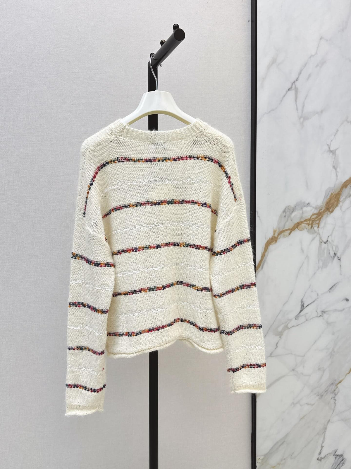 Multi‑color Striped Loose Knit Top