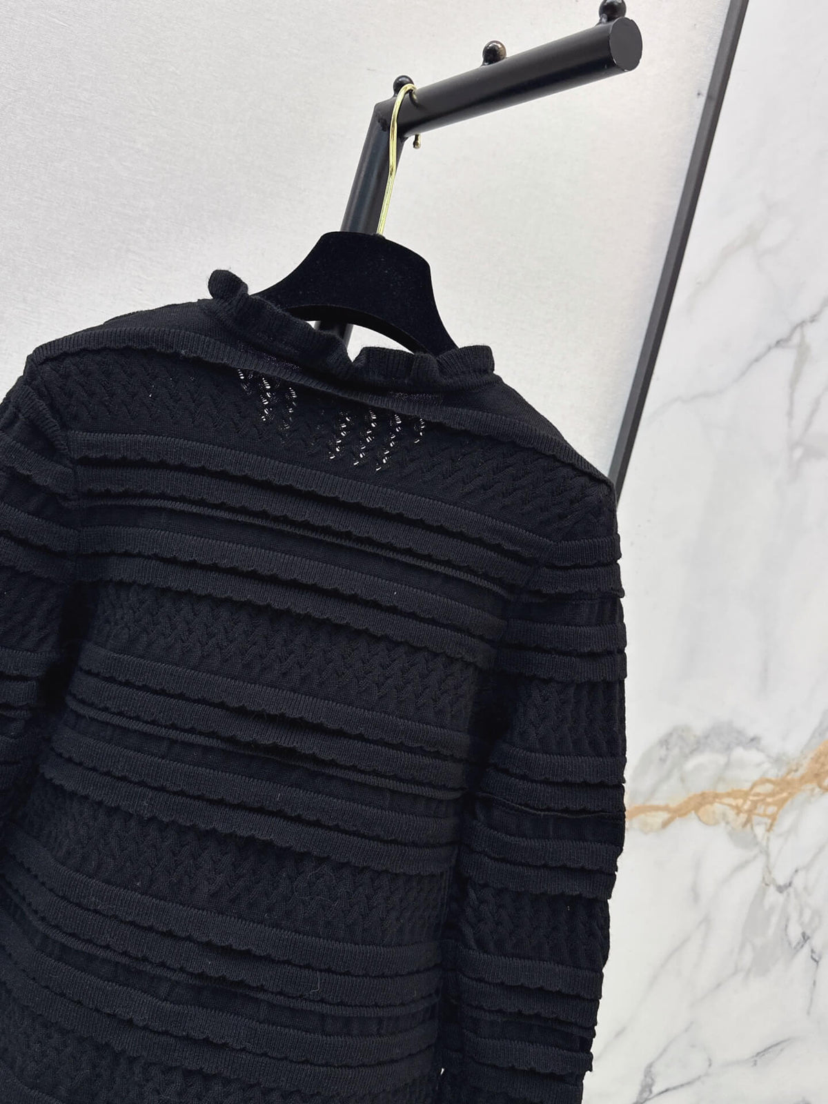 Ruffle Layered Knit Cardigan