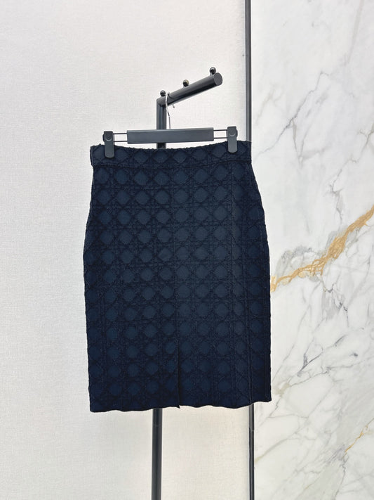 Dark Texture High Waist Midi Skirt