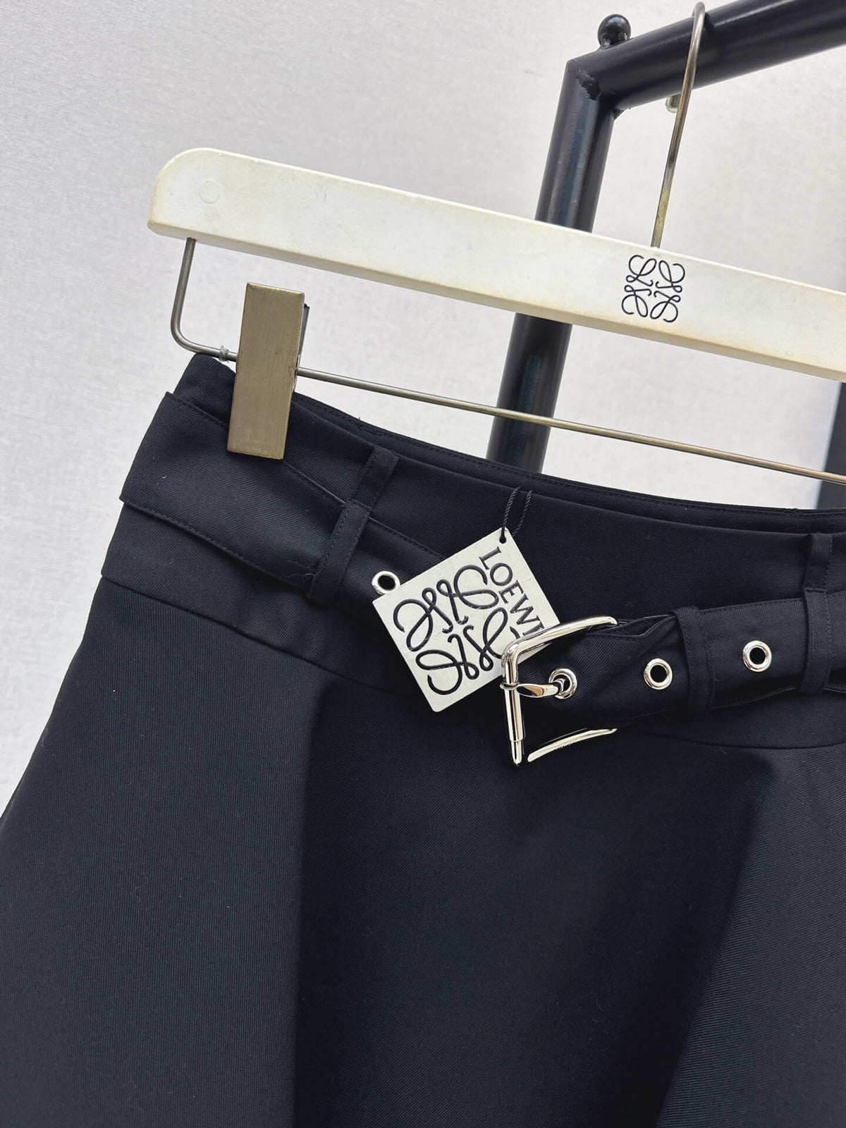 Belted A-line Mini Skirt