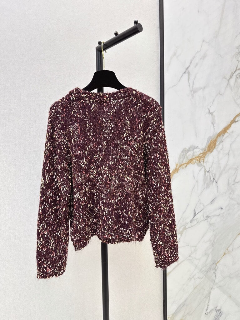 Marled Yarn Loose Fit Knit Sweater