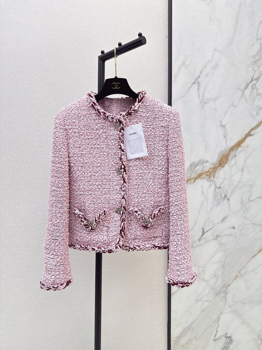 Pink Tweed Jacket Skirt Set