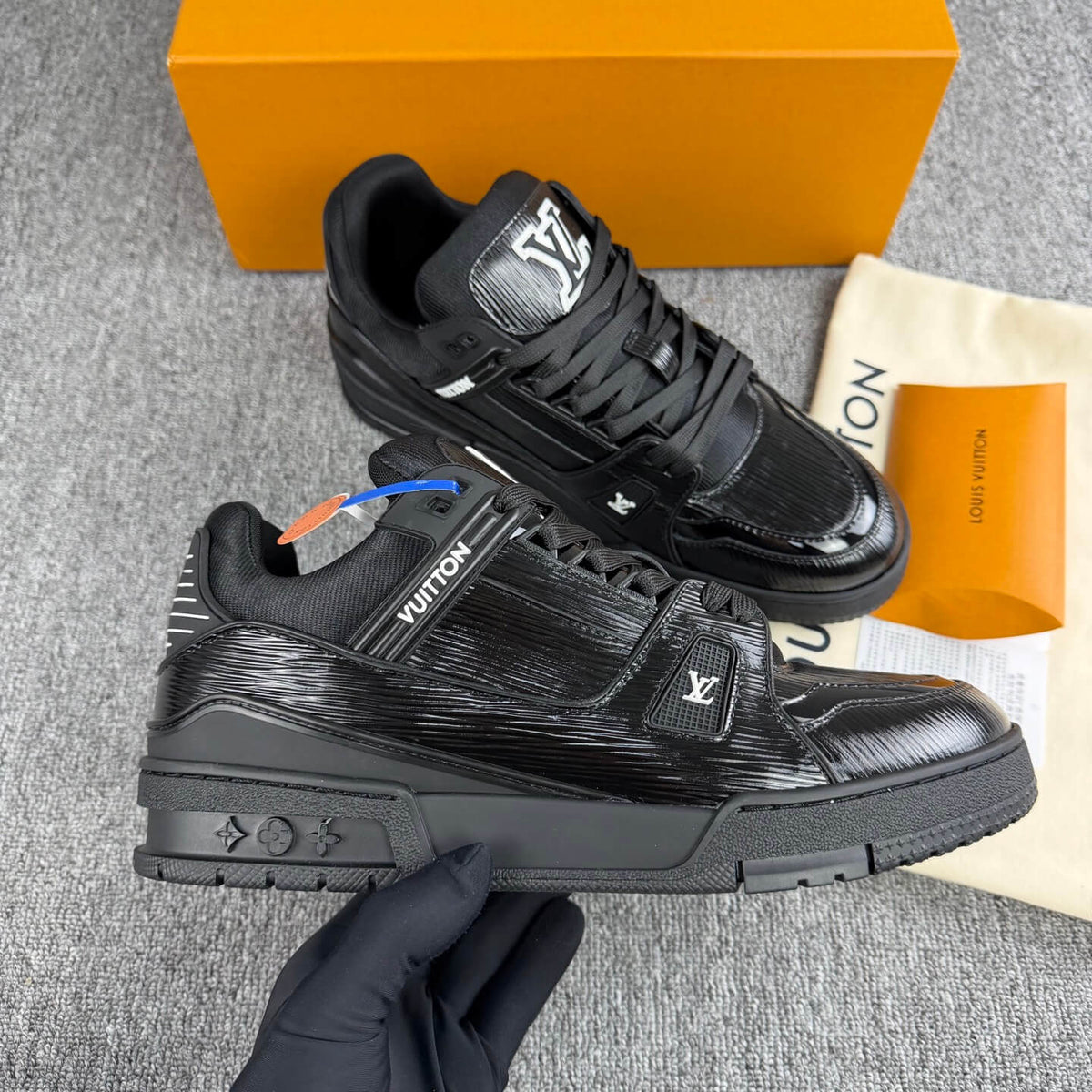 Textured Black Sneakers