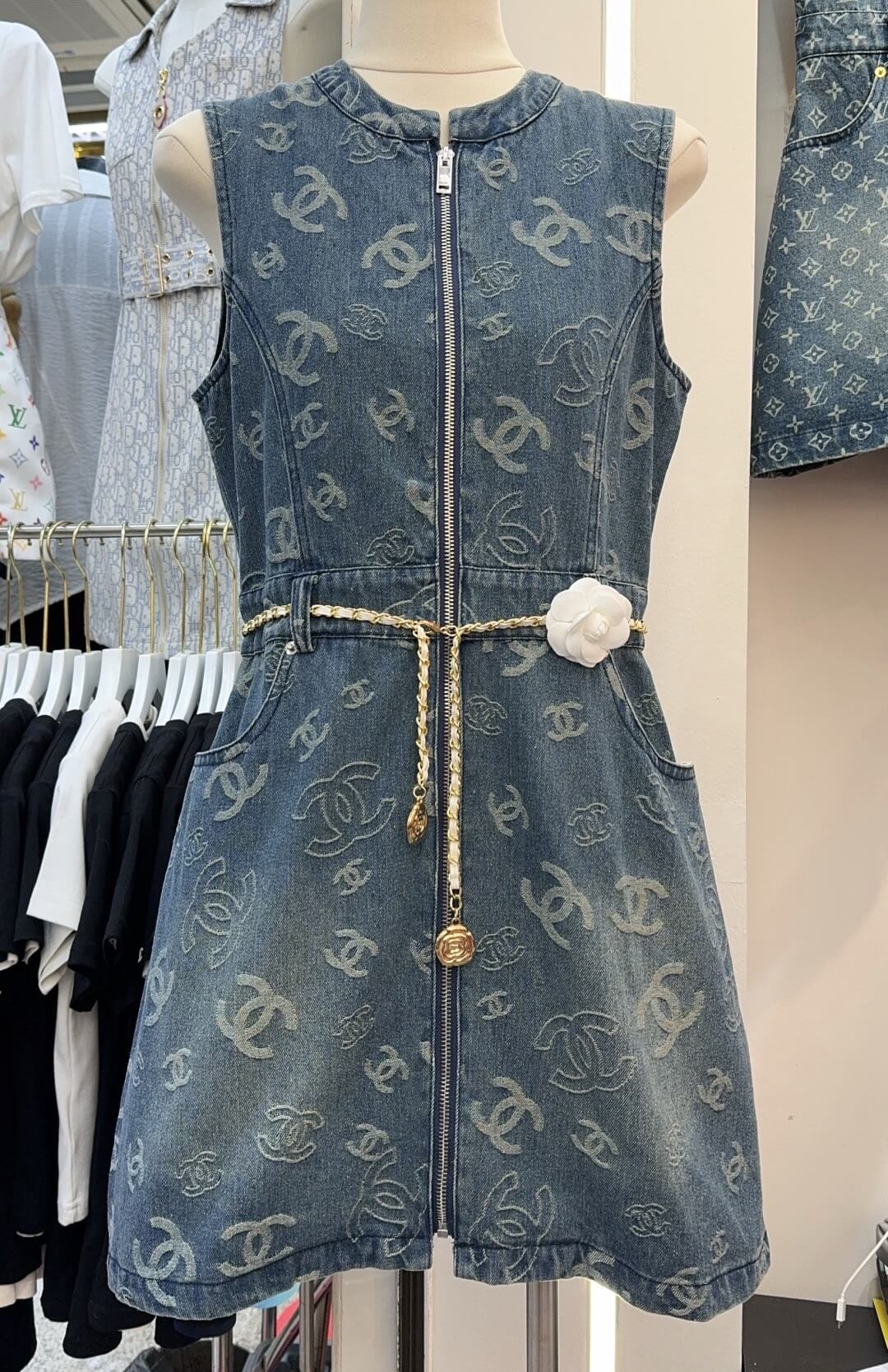 Sleeveless Zip Jean Dress
