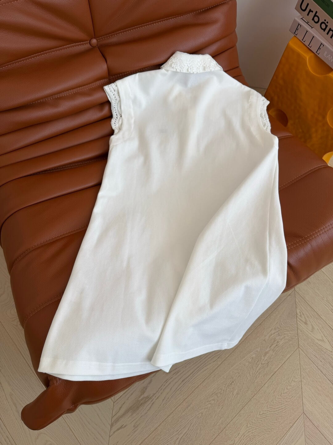 Lace Collar Sleeveless Polo Mini Dress
