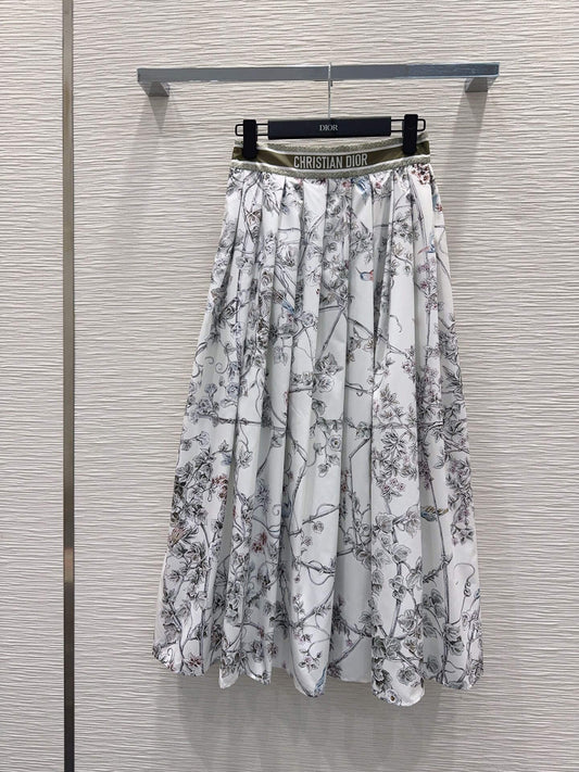 Branch Bird A-Line Skirt