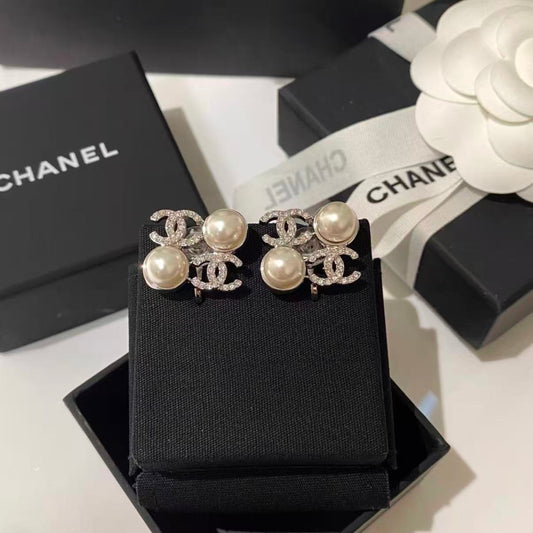 Pearl Embellished Crystal Earrings