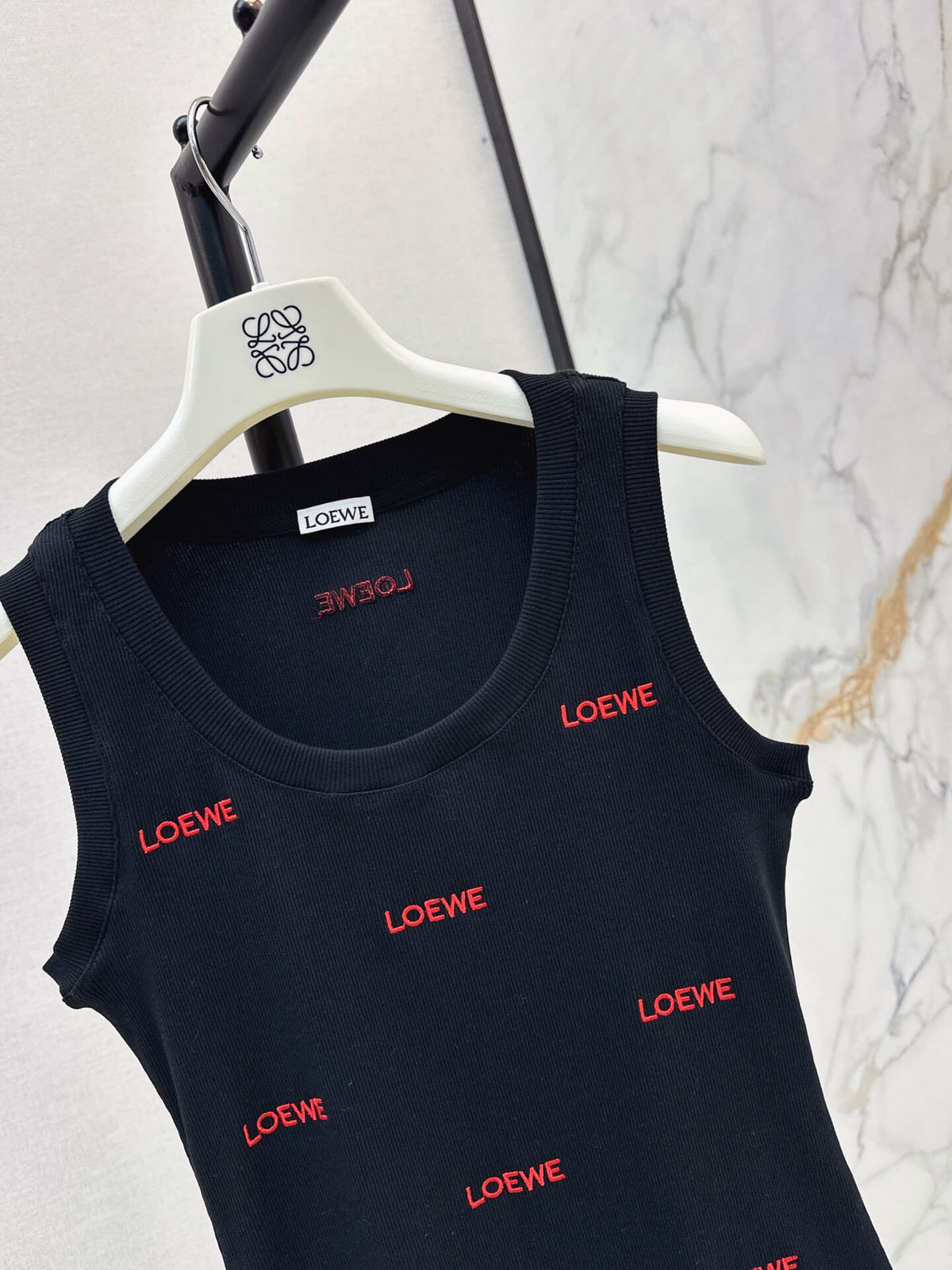 Multi Logo Fitted Rib Knit Vest