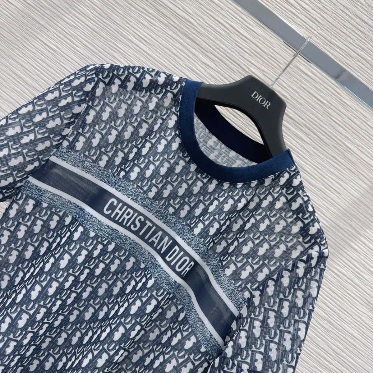 Letter Band Logo Mesh Top