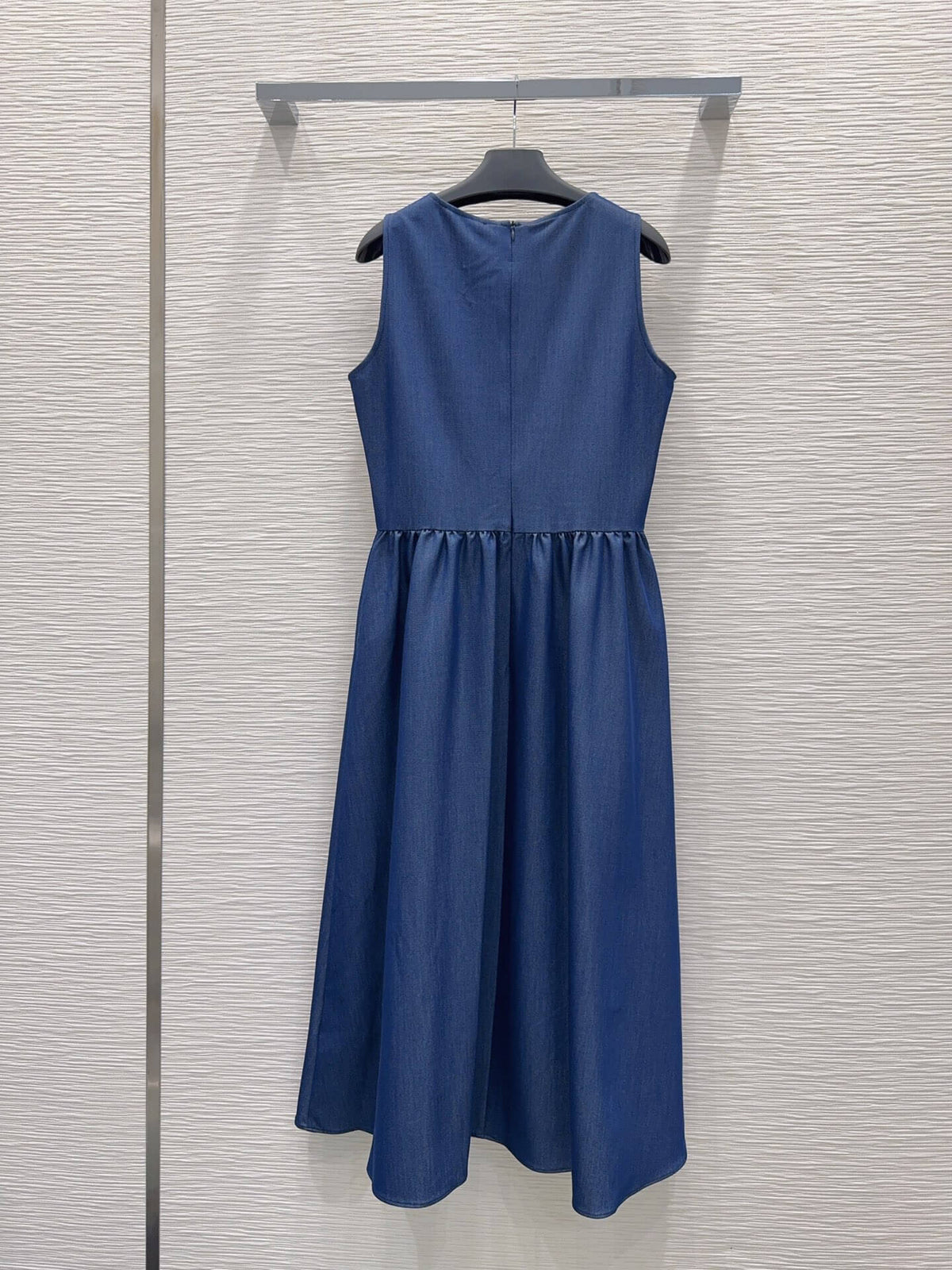 Triangle Badge Pleated Bust Tank Midi Dress