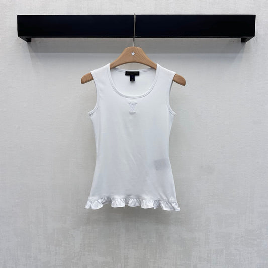 Ruffle Hem Sleeveless Tank Top