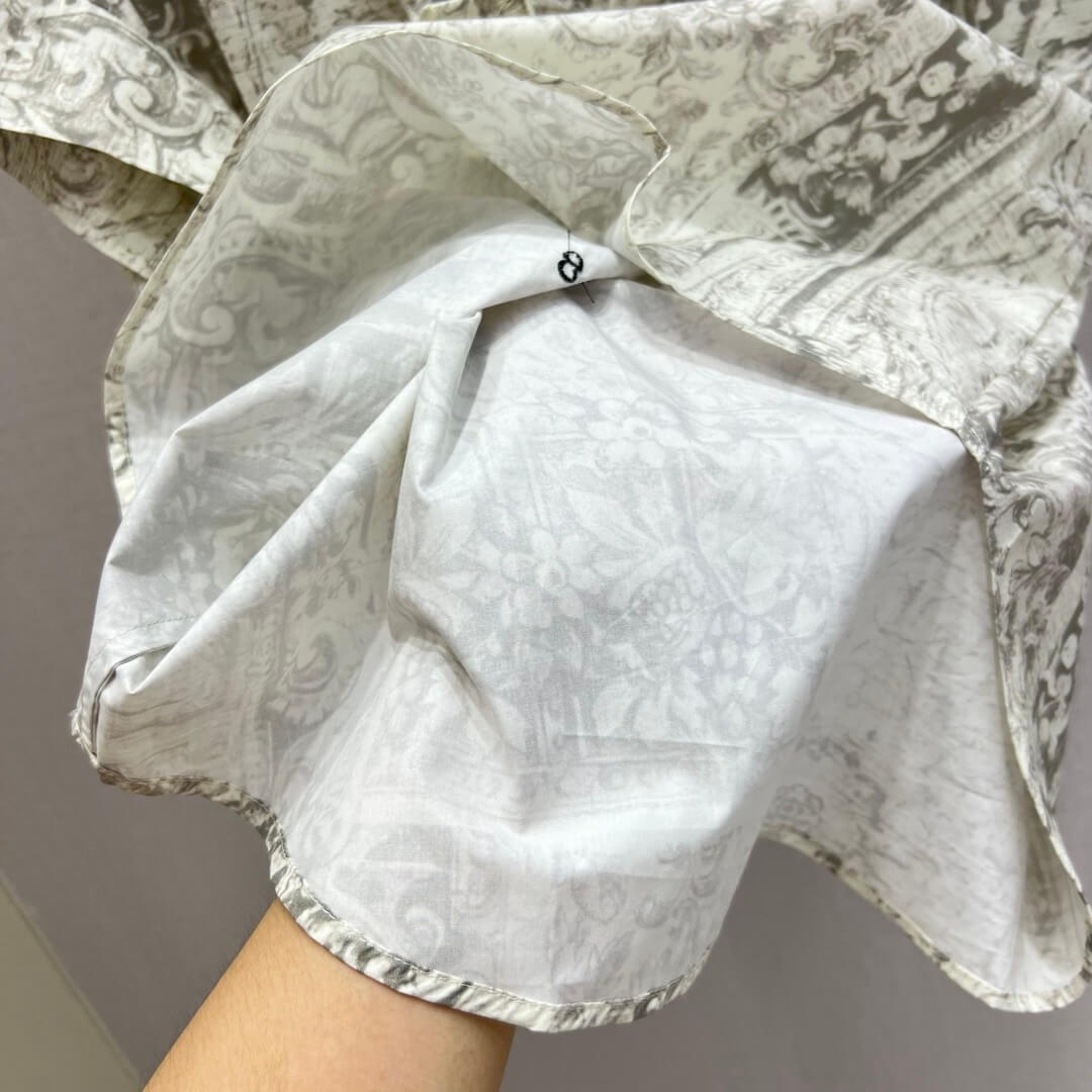 Vintage Botanical Stand Collar Shirt