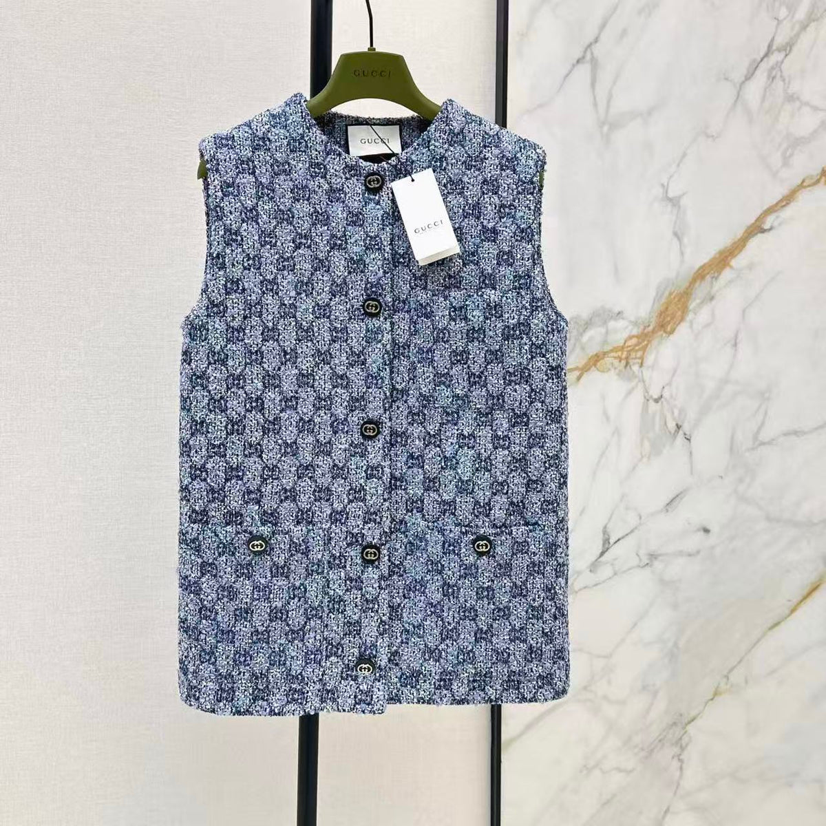 Double G Tweed Vest and Skirt Set