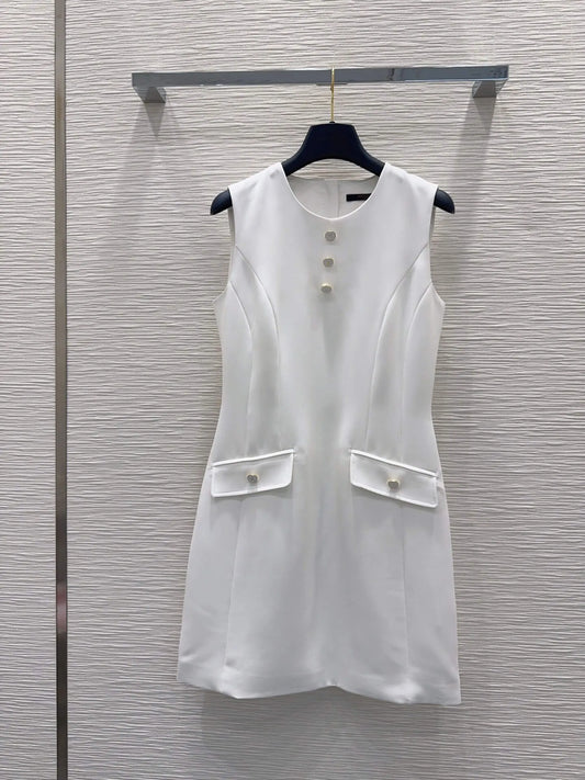 Fitted Satin Sleeveless Shift Dress