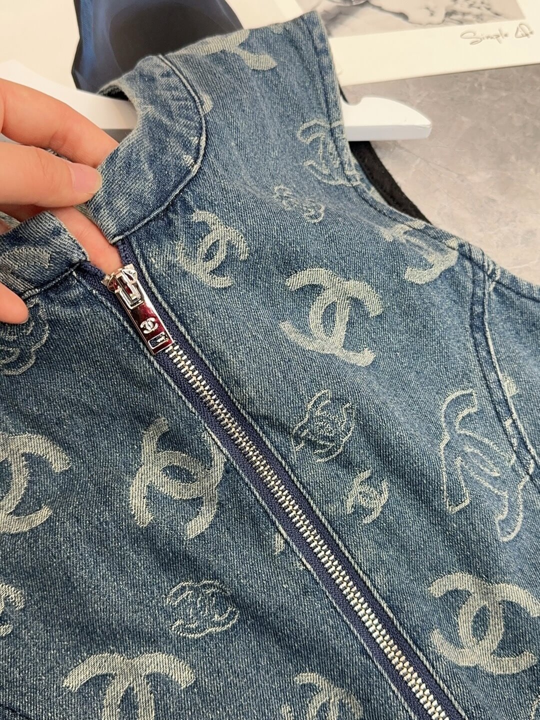 Sleeveless Zip Jean Dress