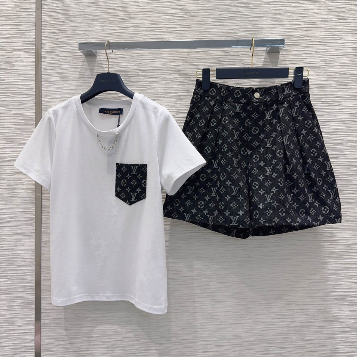 Monogram Pocket Tee Short Set