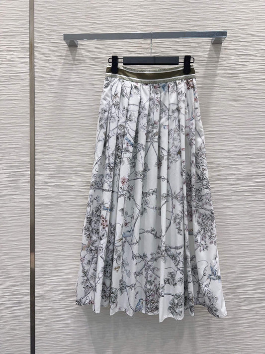 Branch Bird A-Line Skirt