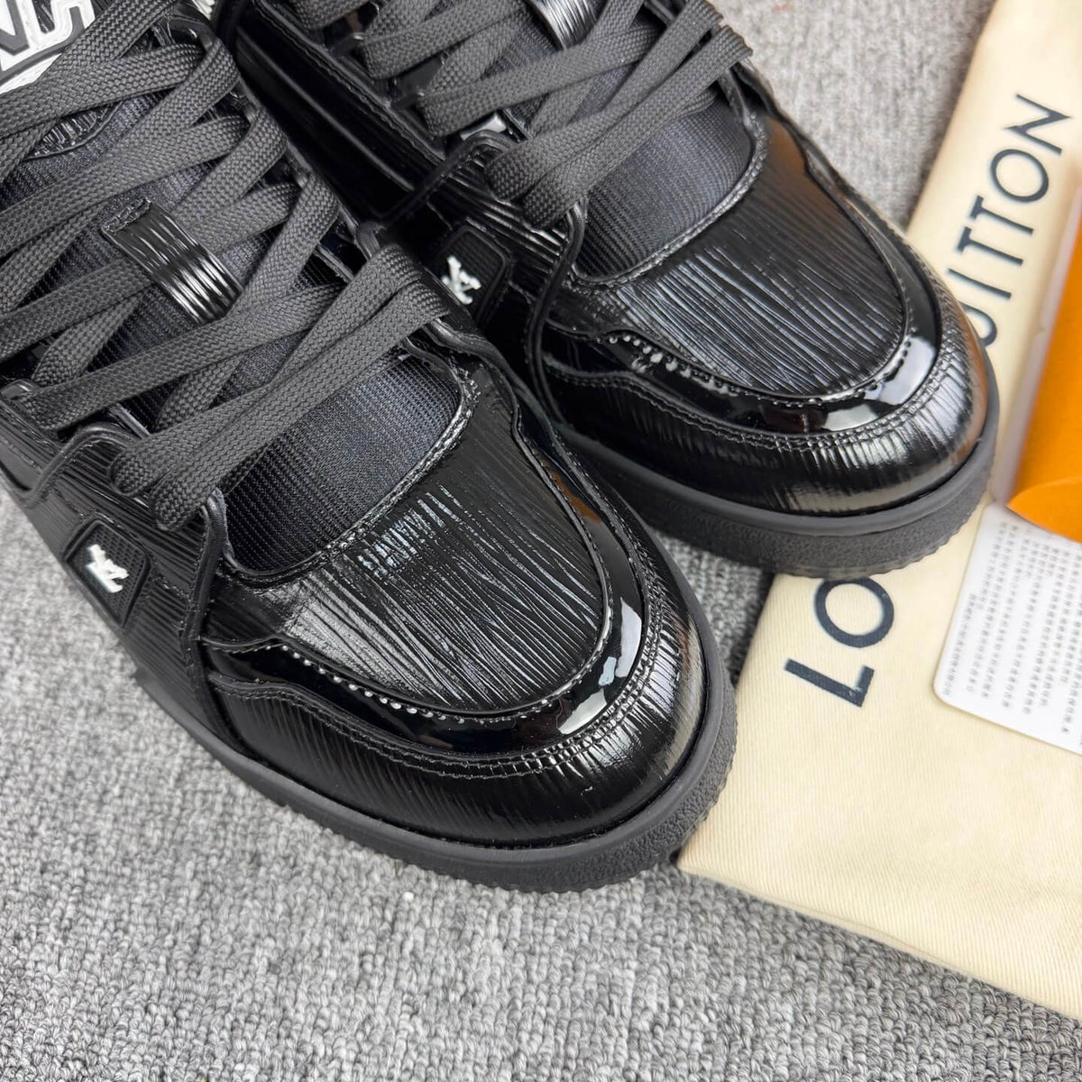 Textured Black Sneakers
