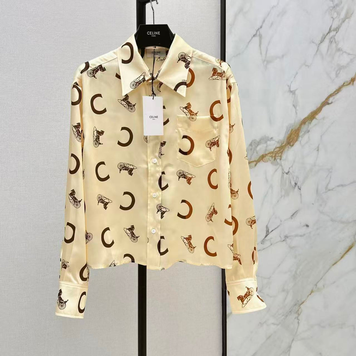 Satin Carriage Print Shirt