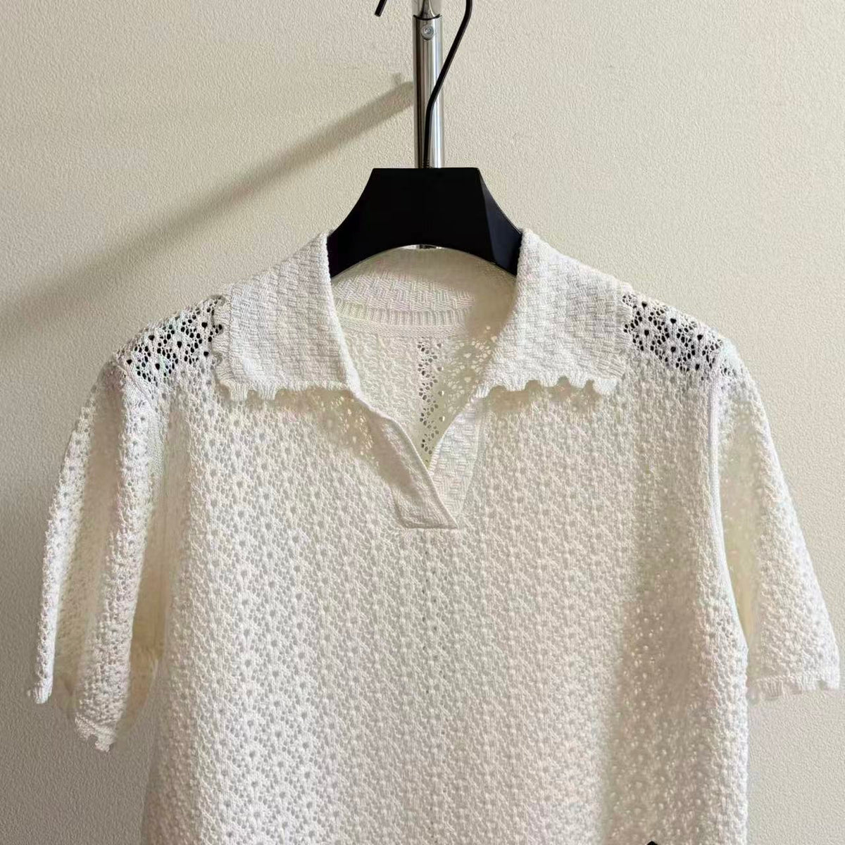 Blend Openwork Knit Top