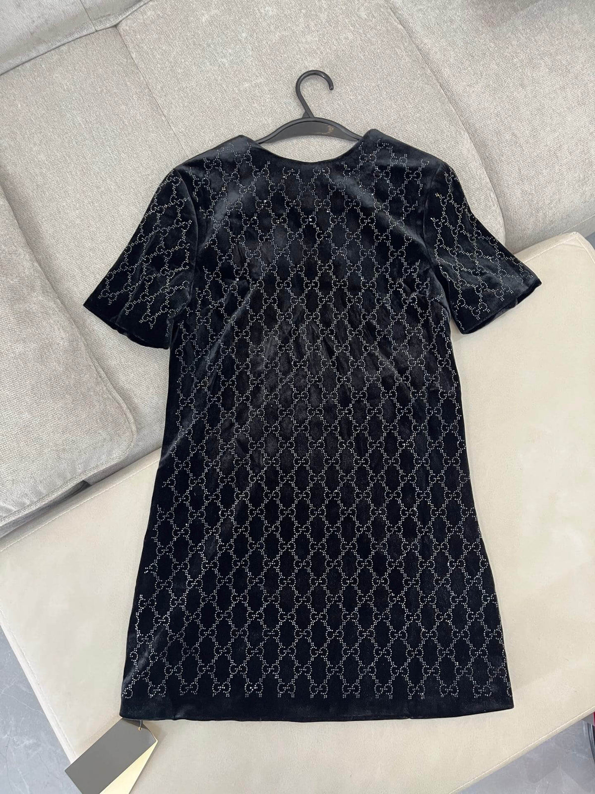 Rhinestone Velvet Mini Dress