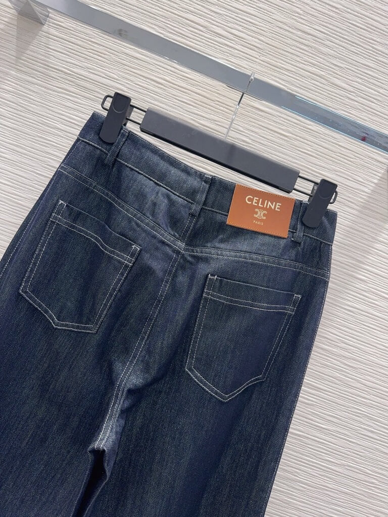 Dark Raw Denim Logo Jeans