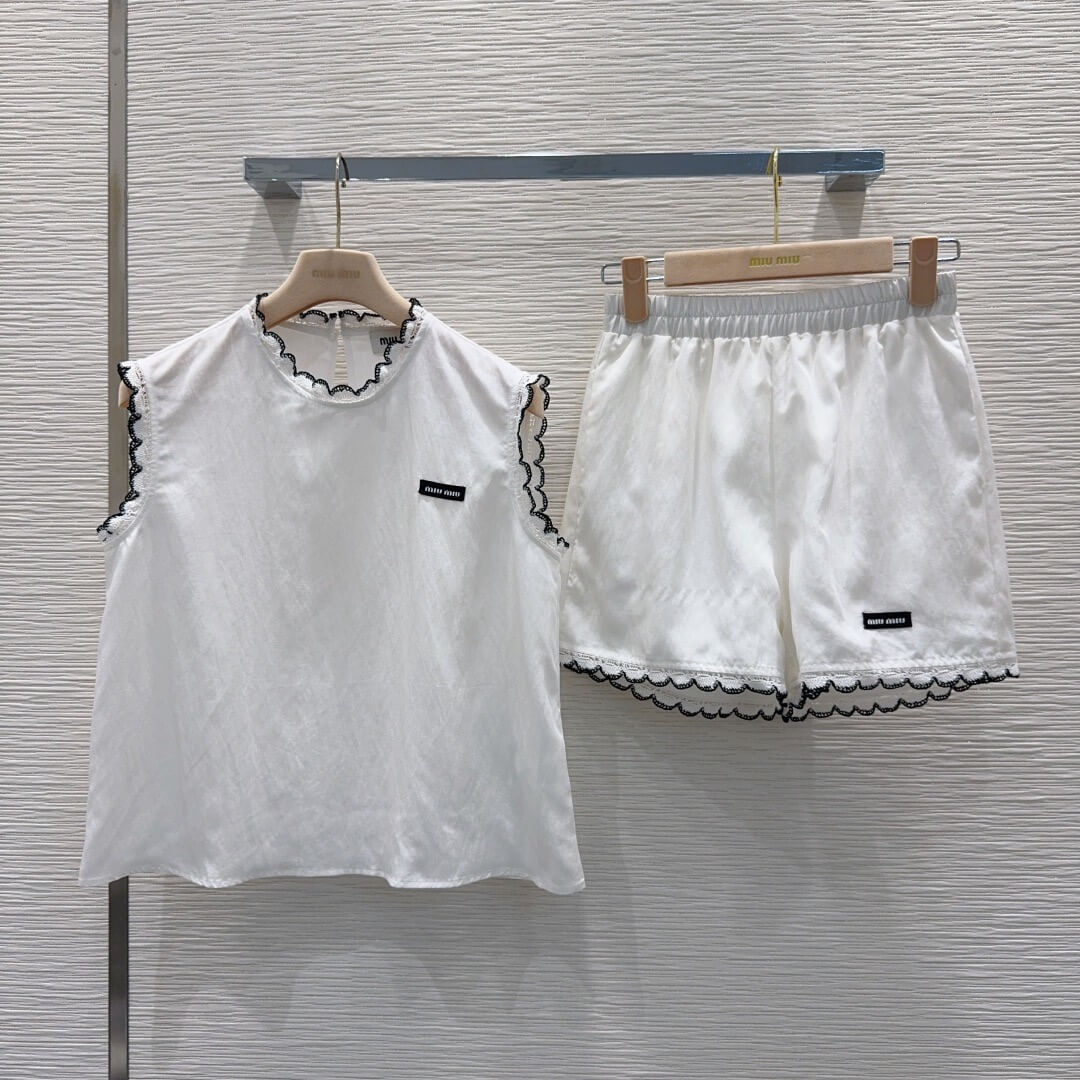Label Patch Tank Top & Shorts Set