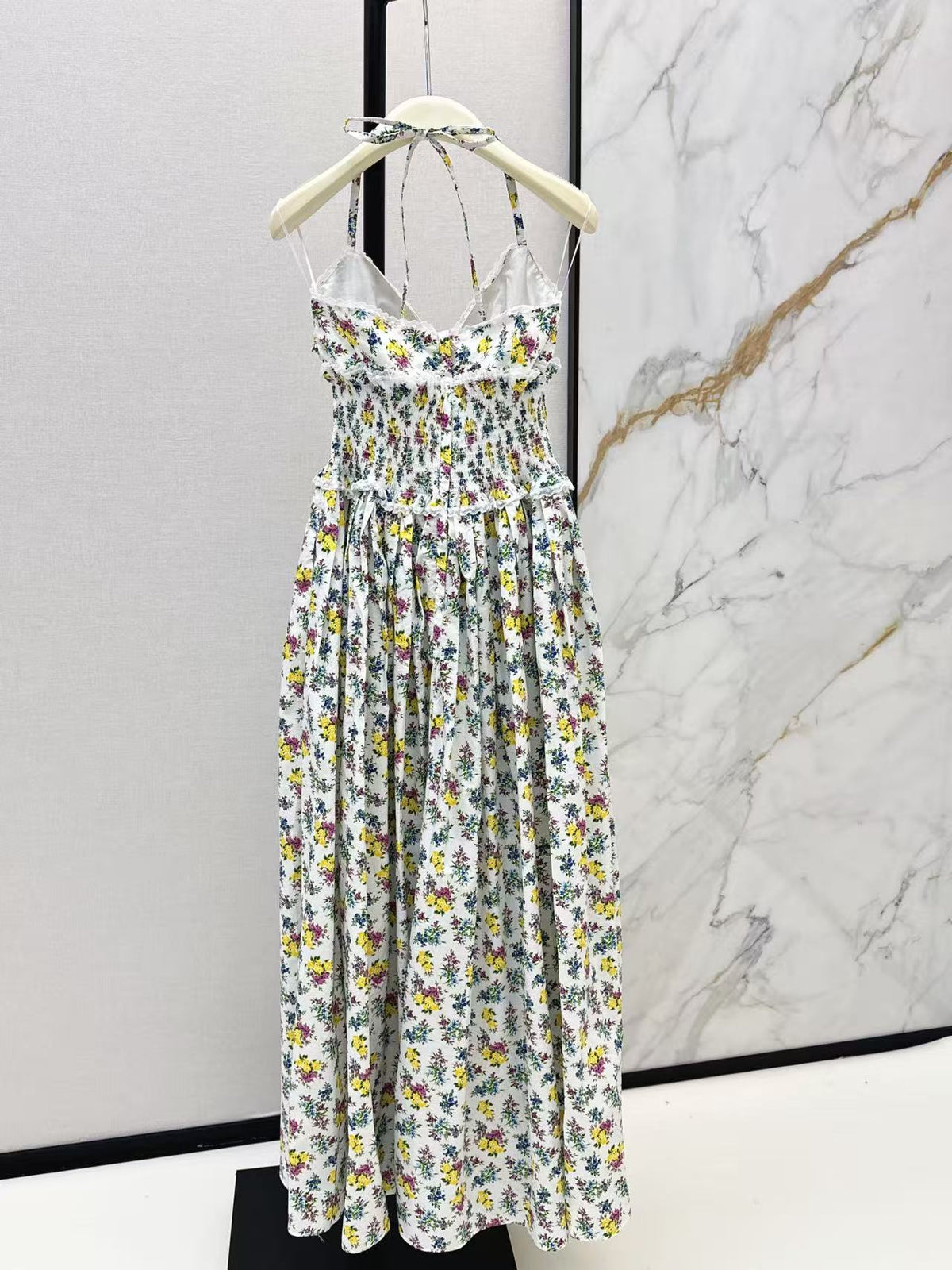 Floral Bandeau Halter Dress