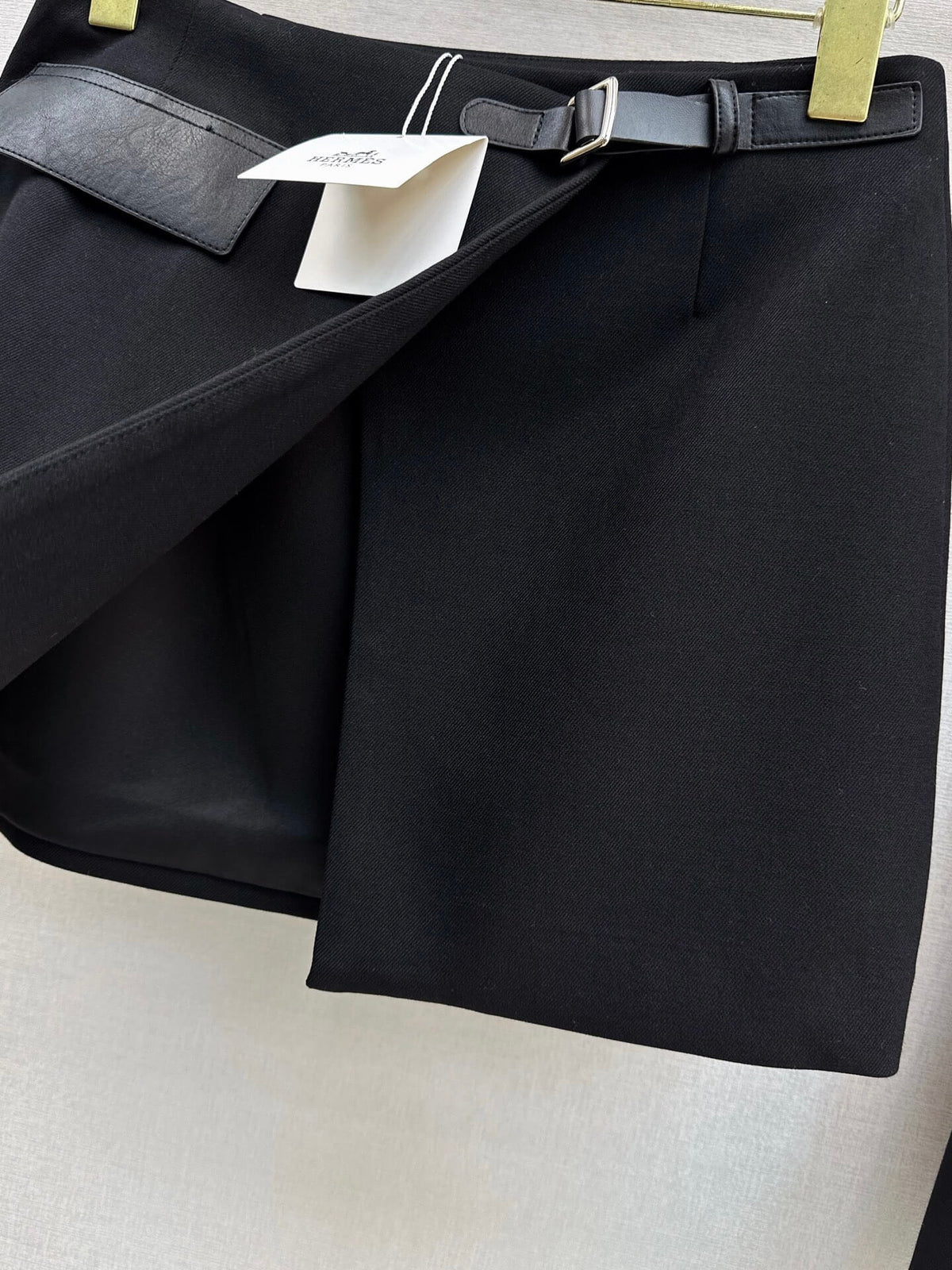 Black Stand Collar Jacket Skort Set
