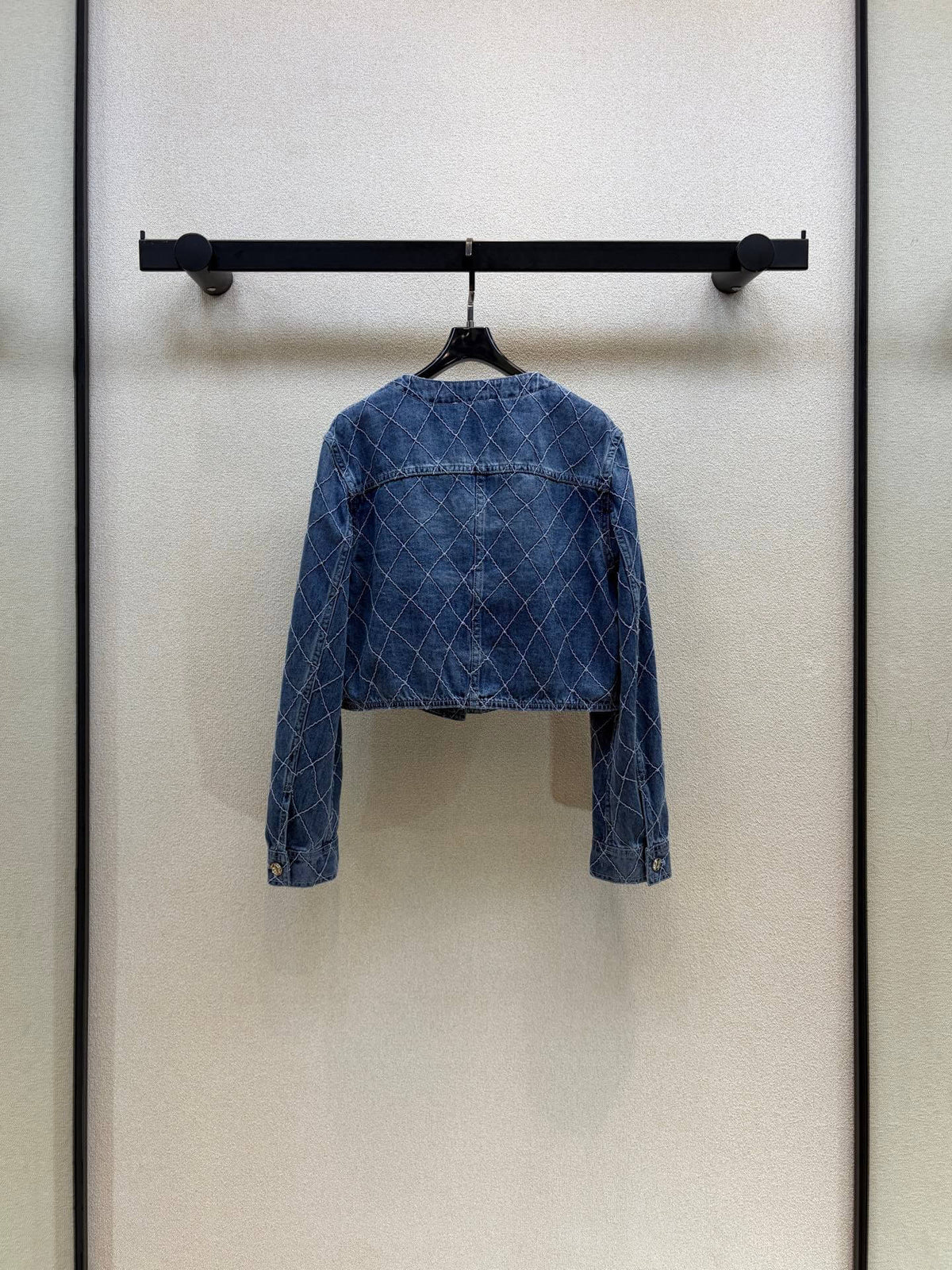Diamond Stitch Cropped Jacket