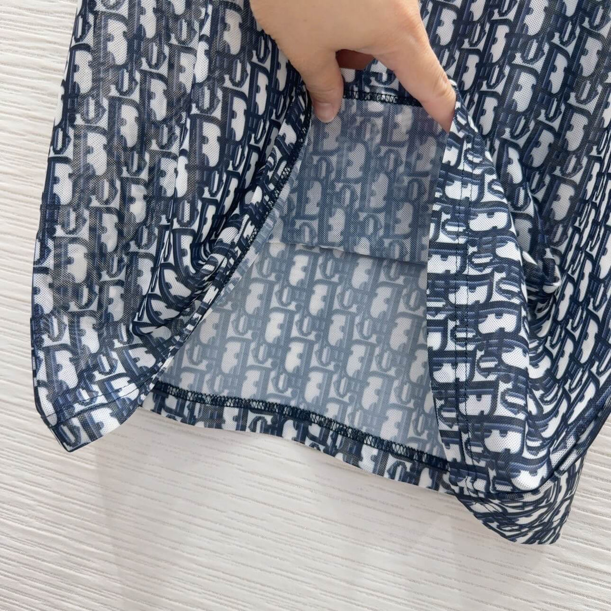 Letter Band Logo Mesh Top
