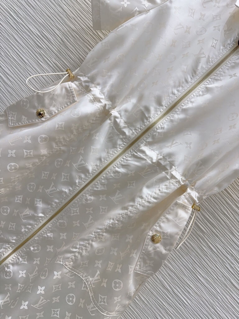 Jacquard Drawstring Zip Dress