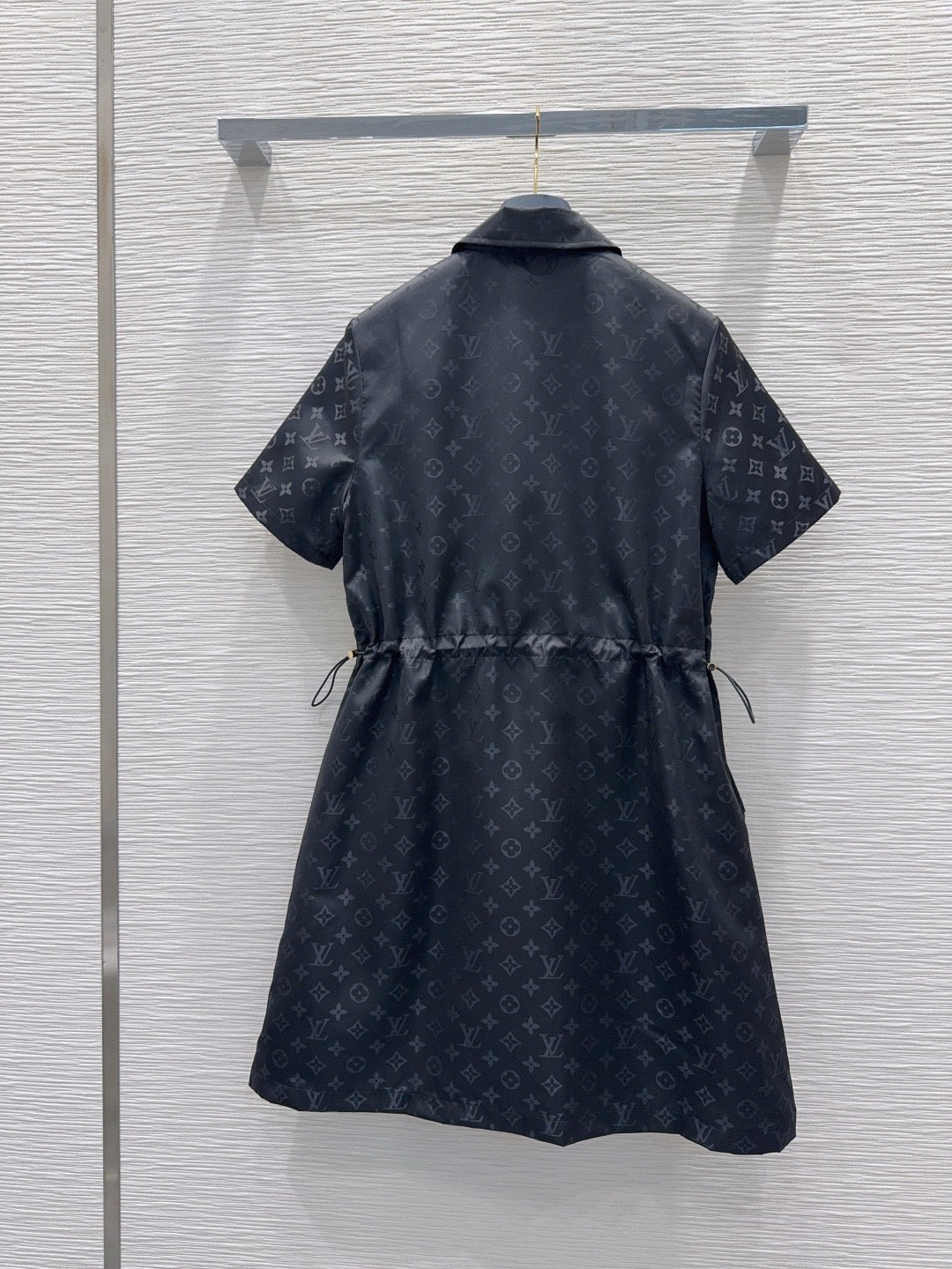 Jacquard Drawstring Zip Dress