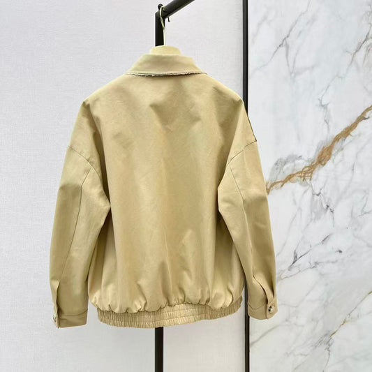 Eco-Friendly Suede Color-Block Jacket